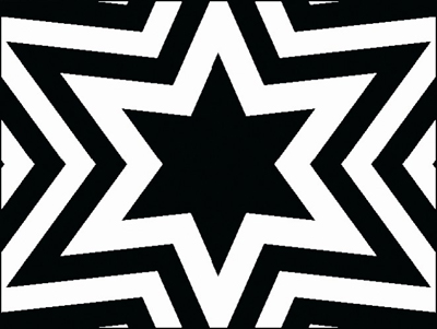 I have further developed one of the black and white patterns shown in my