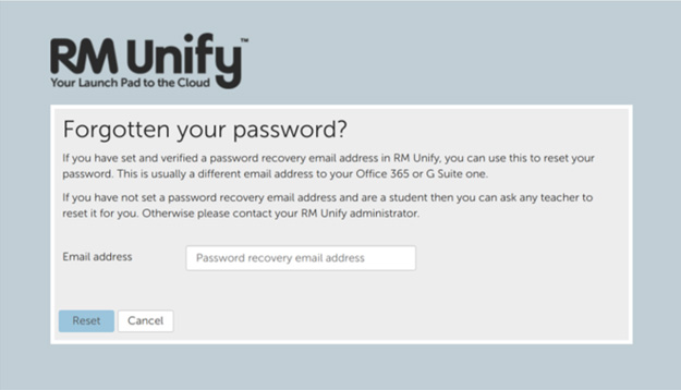 rm unify password reset