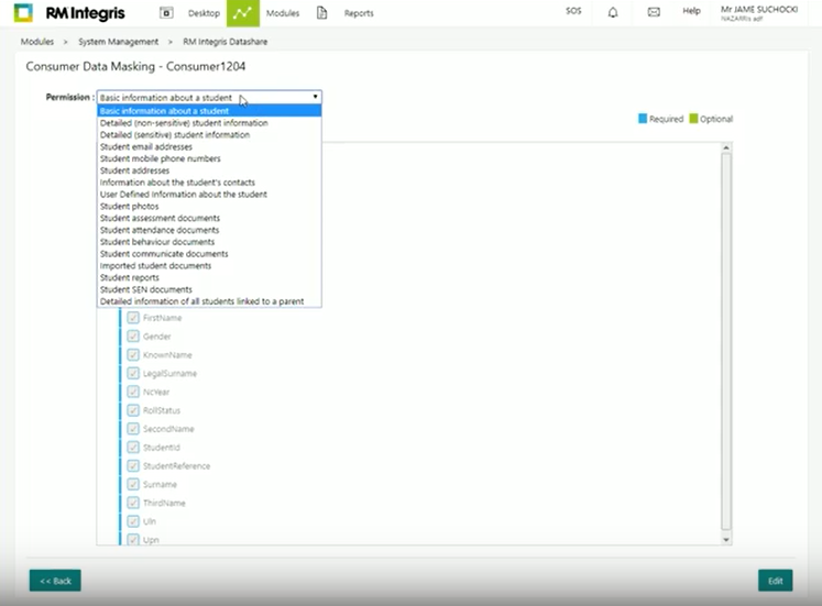 Datashare options