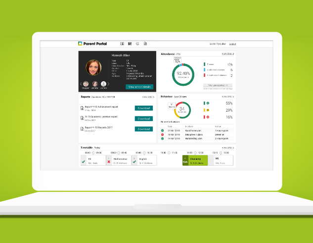 Parent portal dashboard