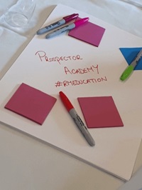 Prospector Academy written on sticky notes
