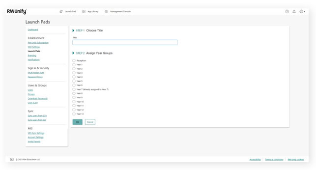 RM Unify 4.10 release custom Launch Pads