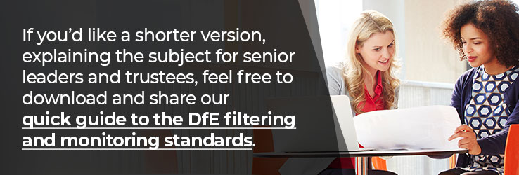 Download and share our quick guide to the DfE filtering and monitoring standards