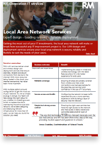 Local Area Network Services Data Sheet