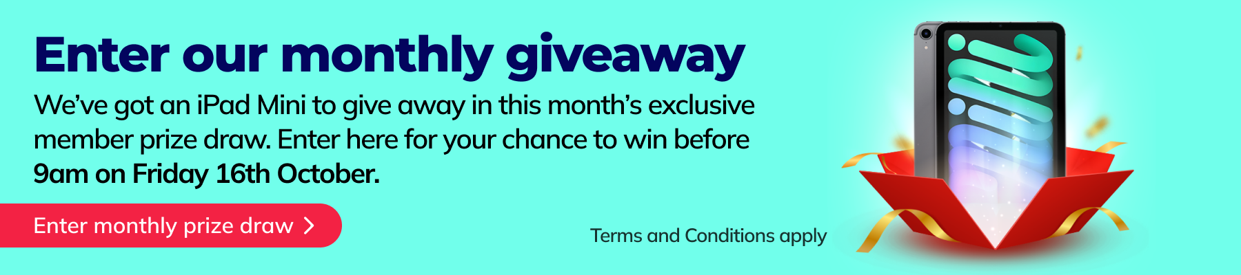 Enter our monthly giveaway - website banner Enter our monthly giveaway - website banner