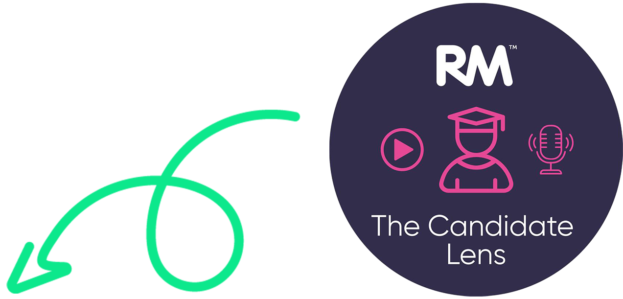 Gray Modern Mic Illustration Podcast Logo - with arrow